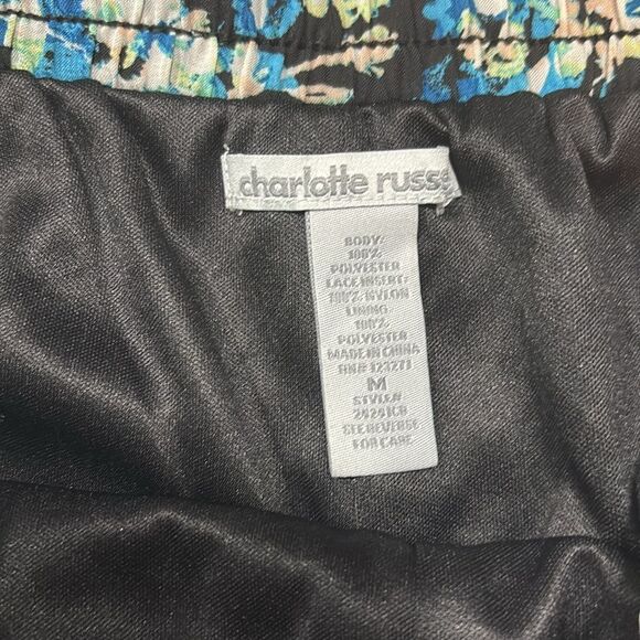 Charlotte Russe | Blue Floral Black Lace Women’s Casual Summer Shorts - Picture 7 of 10